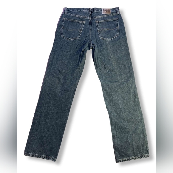 Lee's Men's Regular Fit Straight-Leg Dark Blue Jeans, Size 33X32 - Picture 2 of 7